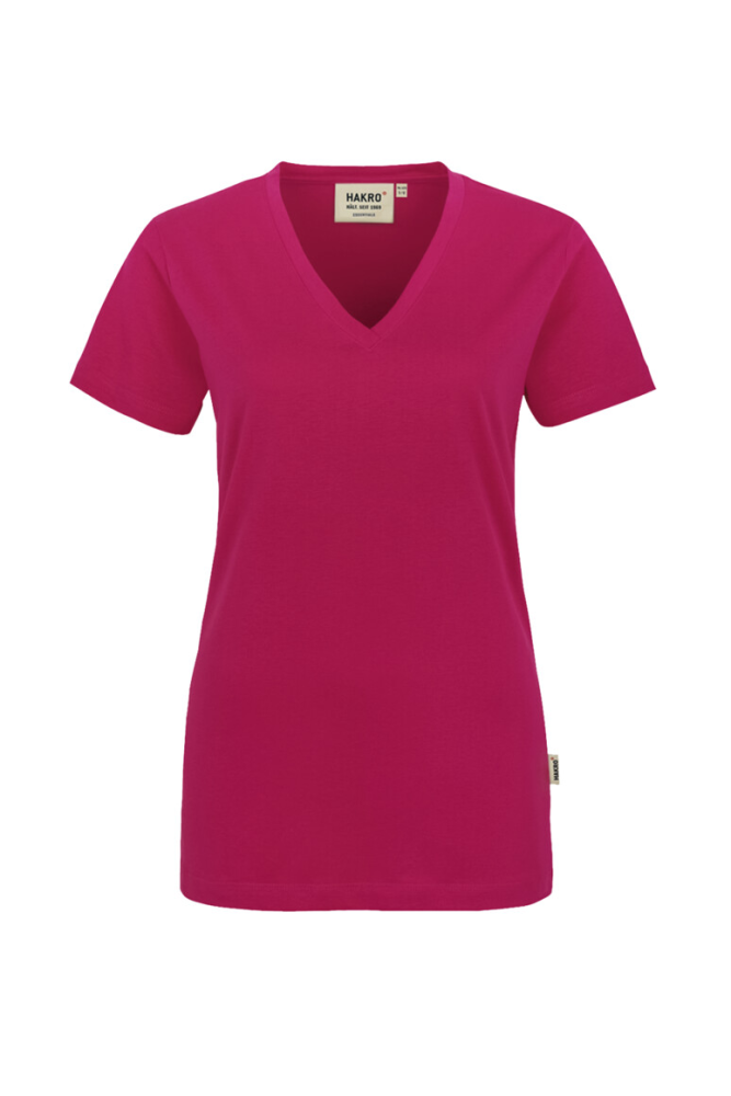 HAKRO Damen V-Shirt Classic, magenta