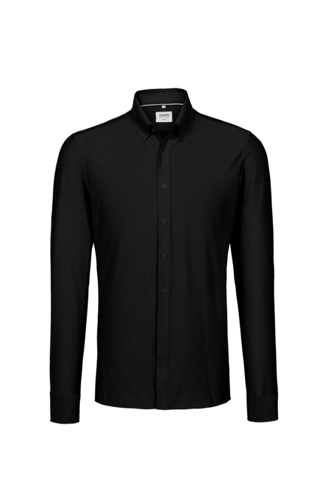 HAKRO Hemd Natural Stretch Regular, schwarz