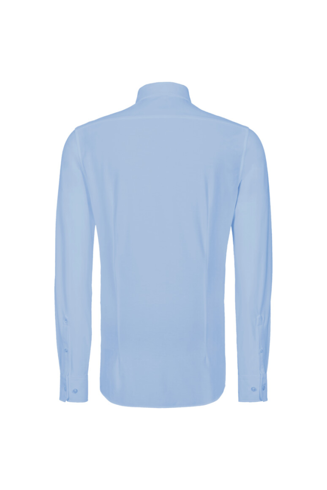 HAKRO Hemd Natural Stretch Regular, ozeanblau