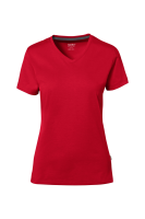HAKRO COTTON TEC® Damen V-Shirt, rot