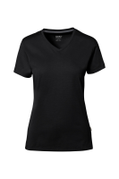 HAKRO COTTON TEC® Damen V-Shirt, schwarz