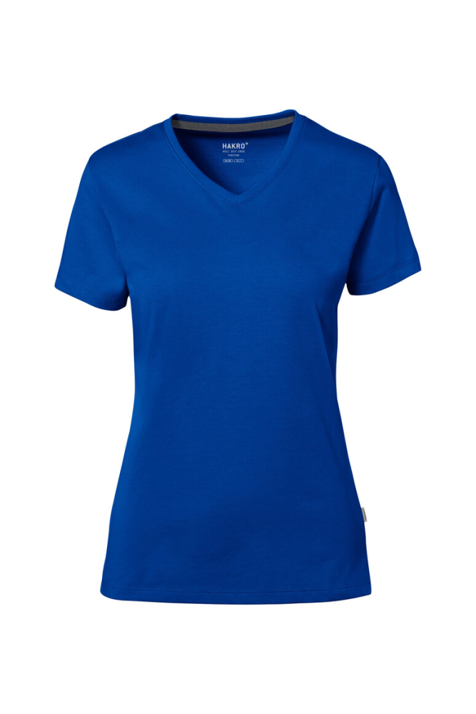 HAKRO COTTON TEC® Damen V-Shirt, royalblau