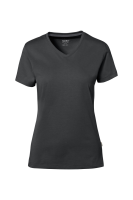 HAKRO COTTON TEC® Damen V-Shirt, anthrazit