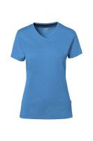 HAKRO COTTON TEC® Damen V-Shirt, malibublau