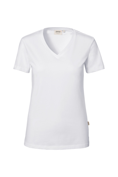 HAKRO Damen V-Shirt Stretch, weiß