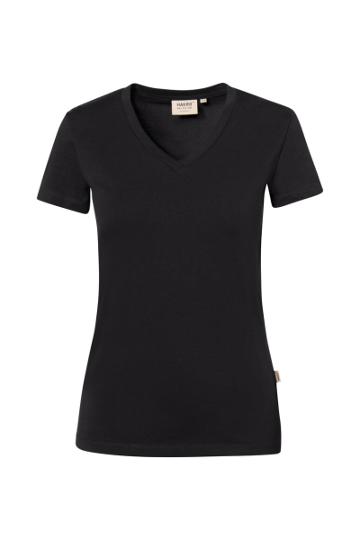 HAKRO Damen V-Shirt Stretch, schwarz