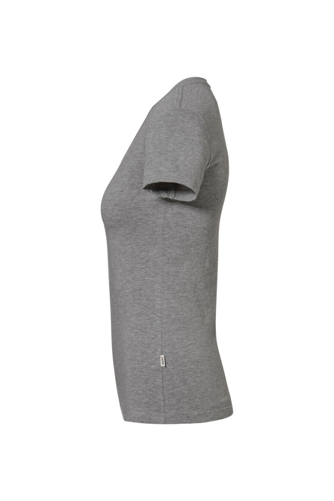HAKRO Damen V-Shirt Stretch, grau meliert