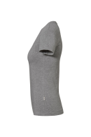 HAKRO Damen V-Shirt Stretch, grau meliert