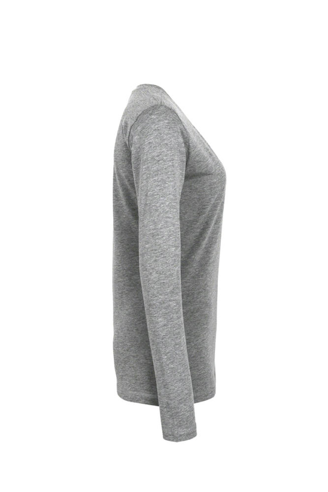 HAKRO Damen Longsleeve Classic, grau meliert, S