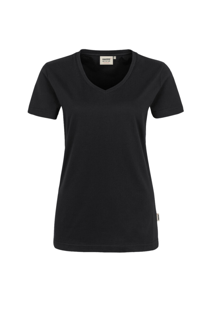 HAKRO Damen V-Shirt MIKRALINAR®, schwarz