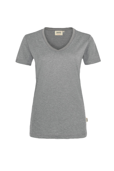 HAKRO Damen V-Shirt MIKRALINAR®, grau meliert