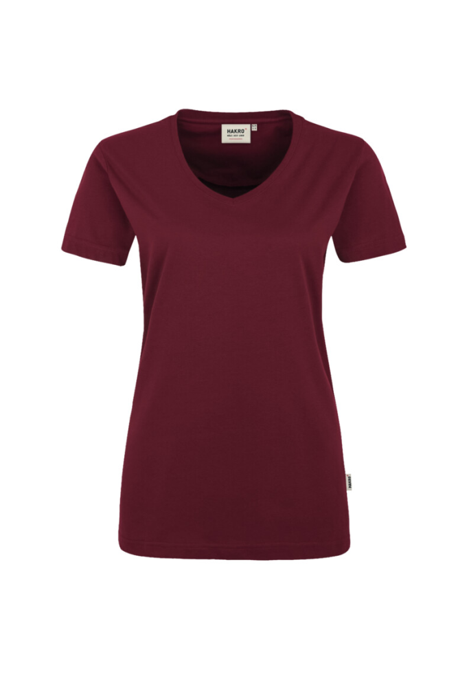 HAKRO Damen V-Shirt MIKRALINAR®, weinrot, 3XL