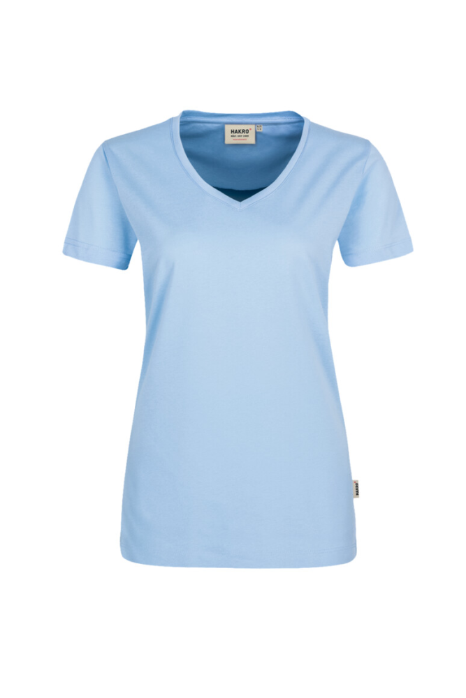 HAKRO Damen V-Shirt MIKRALINAR®, eisblau, XL