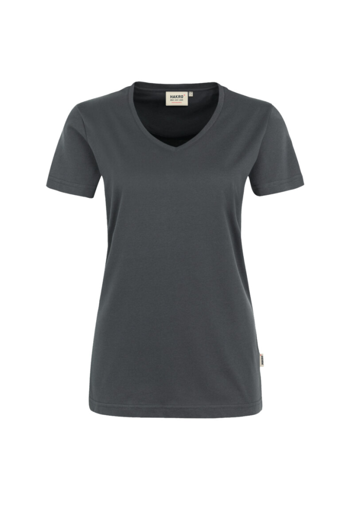 HAKRO Damen V-Shirt MIKRALINAR®, anthrazit
