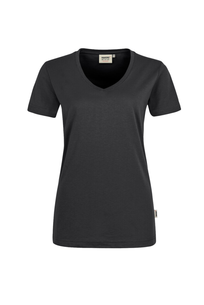 HAKRO Damen V-Shirt MIKRALINAR®, karbongrau