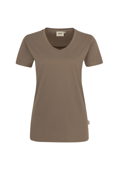 HAKRO Damen V-Shirt MIKRALINAR®, nougat