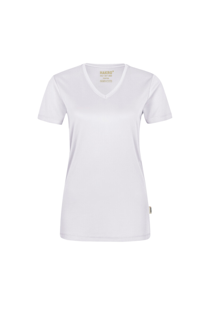 HAKRO Damen V-Shirt COOLMAX®, weiss, 3XL