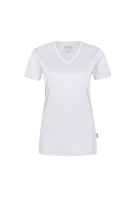 HAKRO Damen V-Shirt COOLMAX®, weiss, 3XL