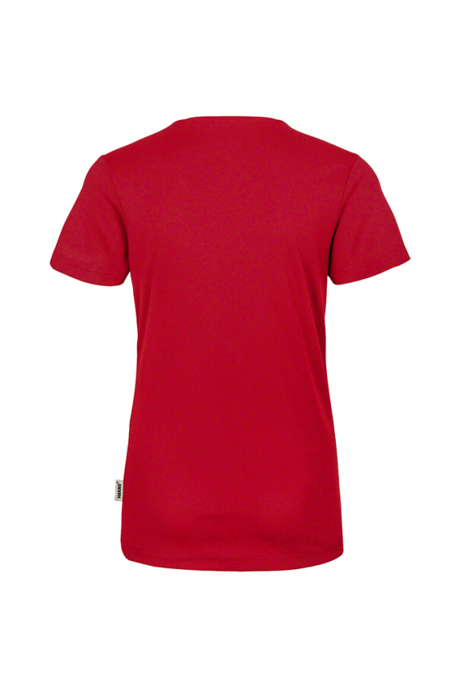 HAKRO Damen V-Shirt COOLMAX®, rot, XS