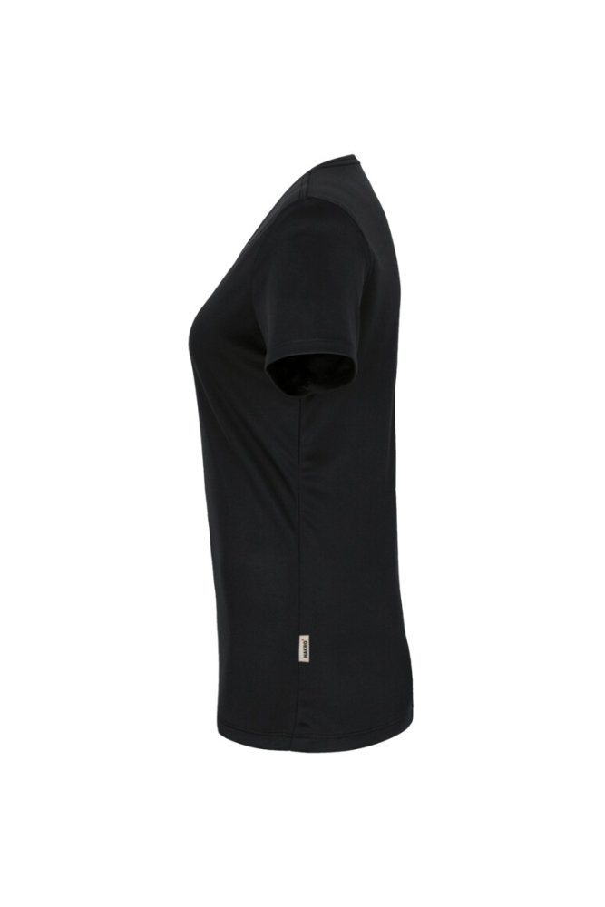 HAKRO Damen V-Shirt COOLMAX®, schwarz, XS