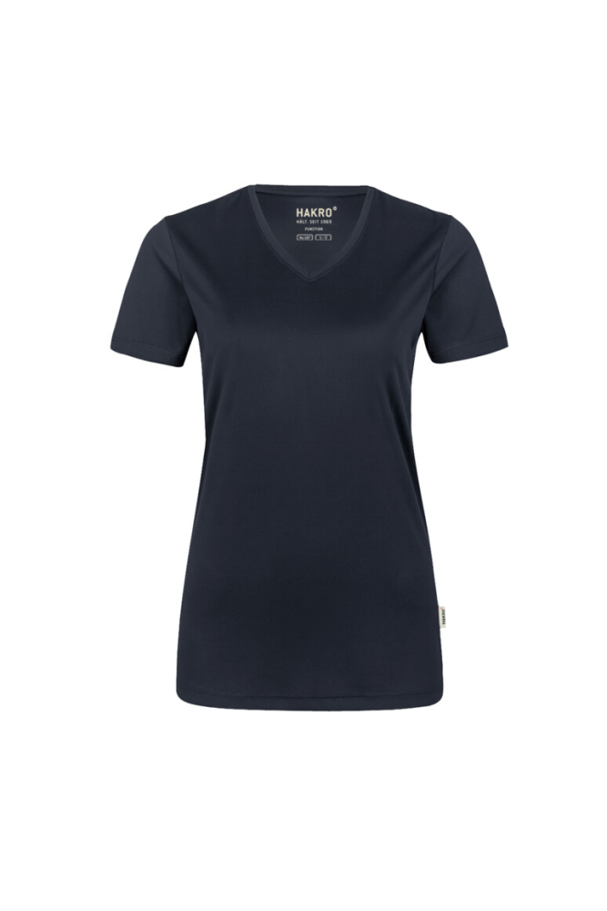 HAKRO Damen V-Shirt COOLMAX®, tinte, XS