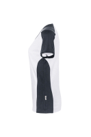 HAKRO Damen V-Shirt Contrast MIKRALINAR®, weiss/anthrazit