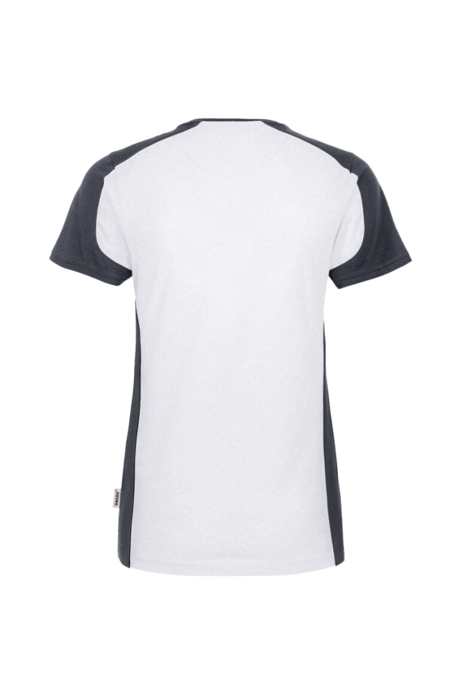HAKRO Damen V-Shirt Contrast MIKRALINAR®, weiss/anthrazit