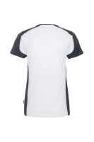 HAKRO Damen V-Shirt Contrast MIKRALINAR®, weiss/anthrazit