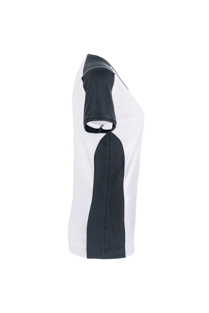 HAKRO Damen V-Shirt Contrast MIKRALINAR®, weiss/anthrazit