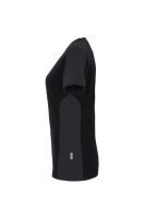 HAKRO Damen V-Shirt Contrast MIKRALINAR®, schwarz/anthrazit