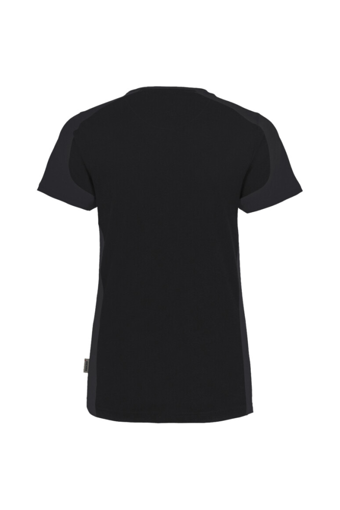 HAKRO Damen V-Shirt Contrast MIKRALINAR®, schwarz/anthrazit
