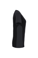 HAKRO Damen V-Shirt Contrast MIKRALINAR®, schwarz/anthrazit