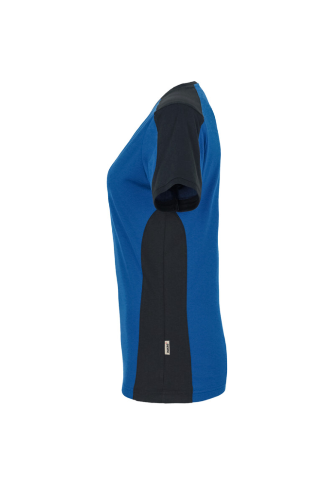 HAKRO Damen V-Shirt Contrast MIKRALINAR®, royalblau/anthrazit
