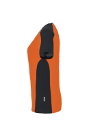 HAKRO Damen V-Shirt Contrast MIKRALINAR®, orange/anthrazit