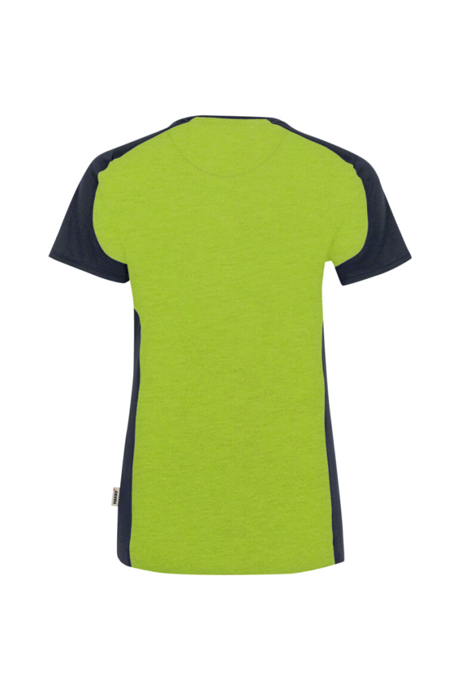 HAKRO Damen V-Shirt Contrast MIKRALINAR®, kiwi/anthrazit