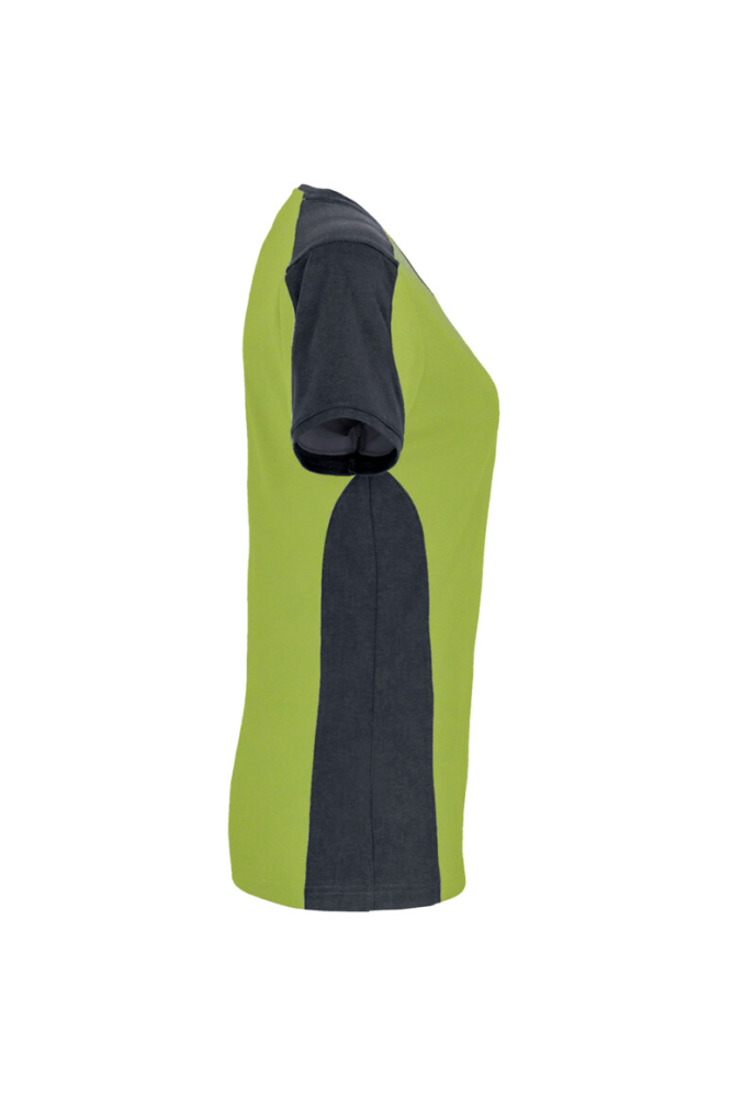 HAKRO Damen V-Shirt Contrast MIKRALINAR®, kiwi/anthrazit