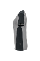HAKRO Damen V-Shirt Contrast MIKRALINAR®, titan/anthrazit