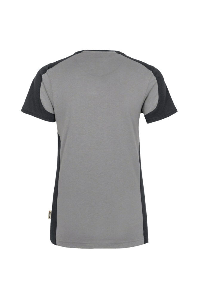 HAKRO Damen V-Shirt Contrast MIKRALINAR®, titan/anthrazit