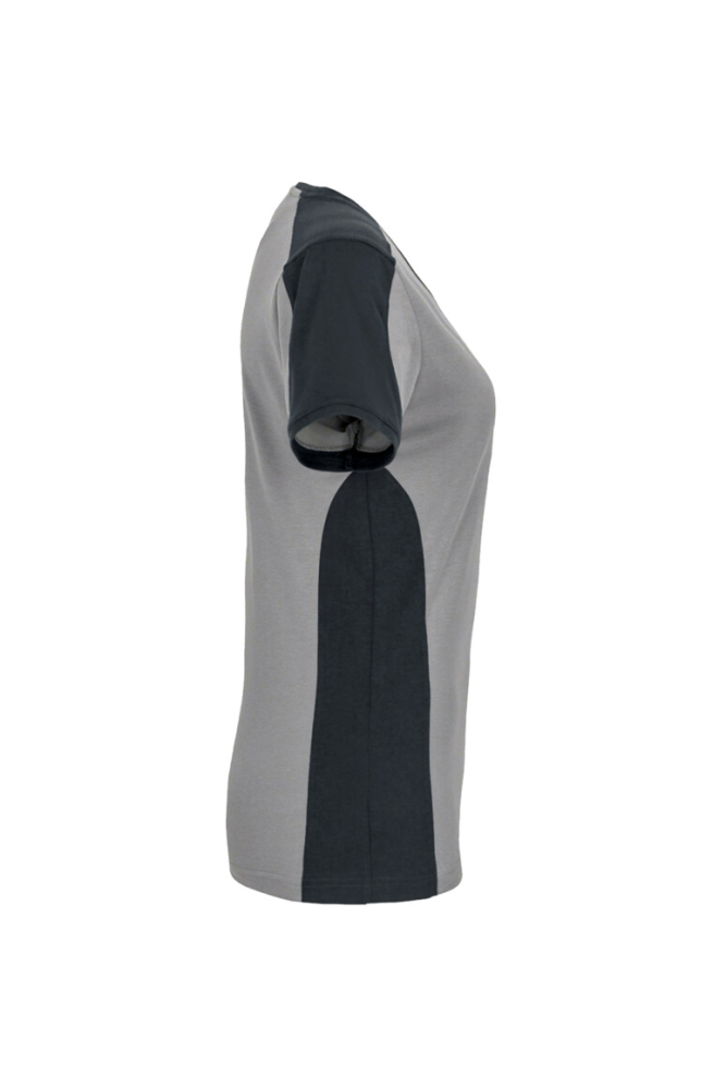 HAKRO Damen V-Shirt Contrast MIKRALINAR®, titan/anthrazit