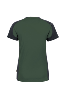 HAKRO Damen V-Shirt Contrast MIKRALINAR®, tanne/anthrazit