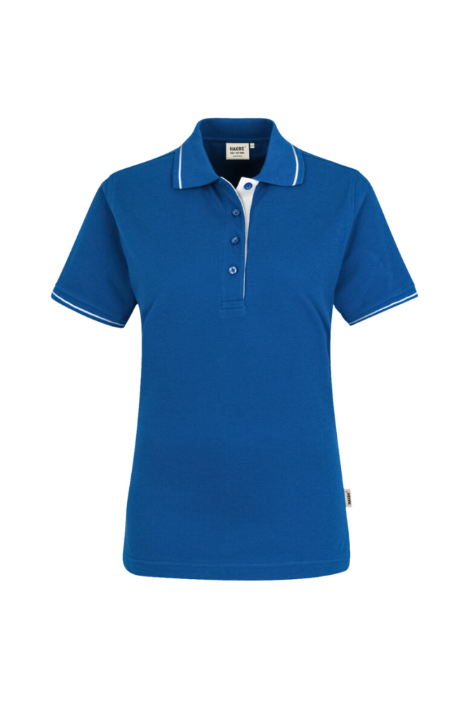 HAKRO Damen Poloshirt Casual, royalblau/weiß