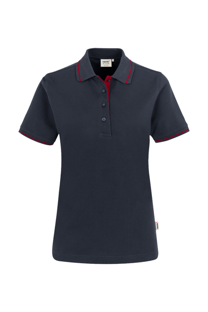 HAKRO Damen Poloshirt Casual, tinte/rot