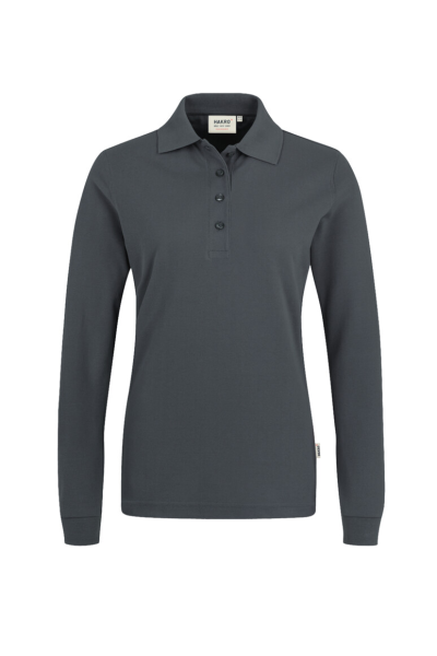 HAKRO Damen Longsleeve-Poloshirt MIKRALINAR®, anthrazit