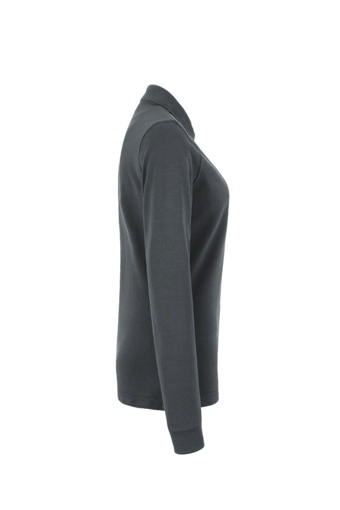 HAKRO Damen Longsleeve-Poloshirt MIKRALINAR®, anthrazit