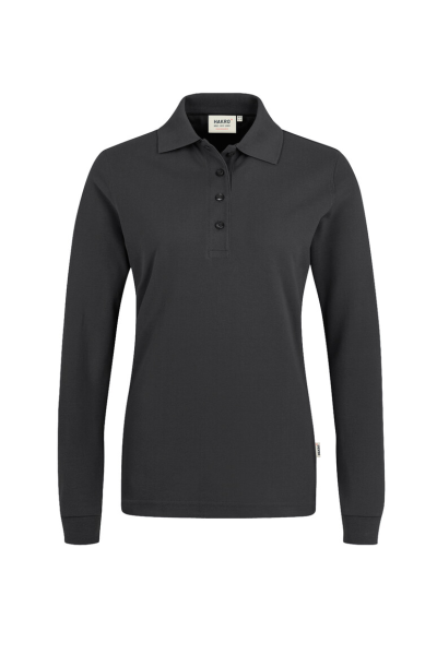 HAKRO Damen Longsleeve-Poloshirt MIKRALINAR®, karbongrau