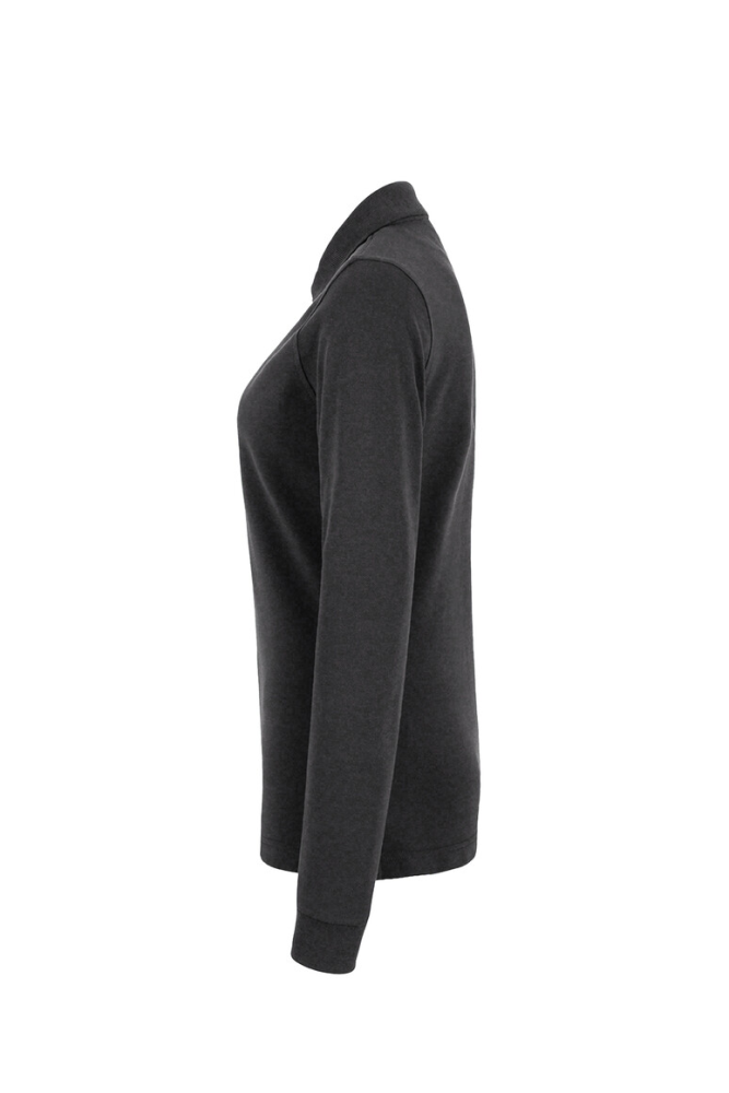 HAKRO Damen Longsleeve-Poloshirt MIKRALINAR®, karbongrau