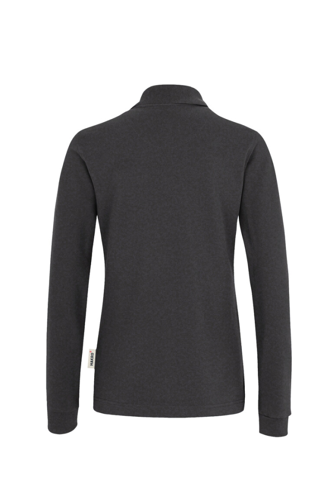 HAKRO Damen Longsleeve-Poloshirt MIKRALINAR®, karbongrau