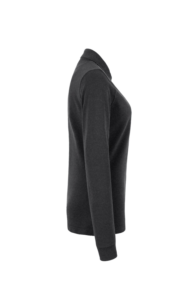 HAKRO Damen Longsleeve-Poloshirt MIKRALINAR®, karbongrau
