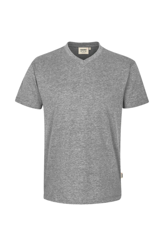 HAKRO V-Shirt Classic, grau meliert, 2XL