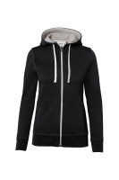 HAKRO Damen Kapuzenjacke Bonded ECO, schwarz/silber